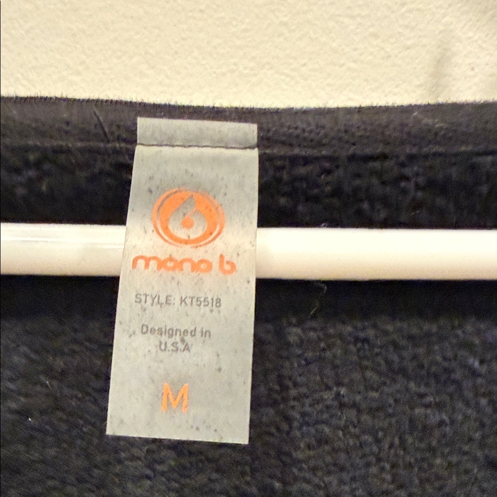Mono B Black Hoodie with Front Pocket - Picture 2 of 6